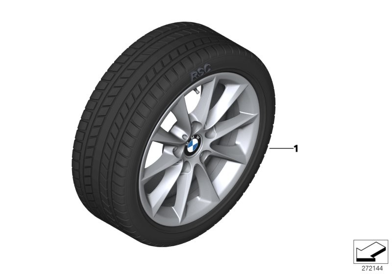 Winter wheel with tyre V-spoke 411 - 16