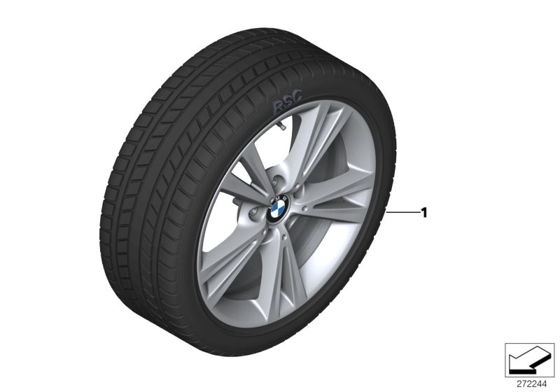 Wint.wheel w.tyre double spoke 385 -18