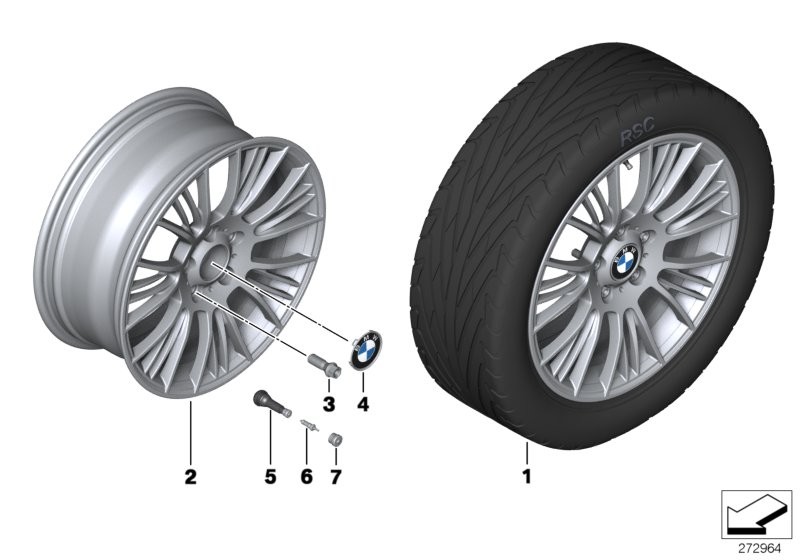 BMW 轻质铝合金轮辋 径向轮幅 388 - 18''