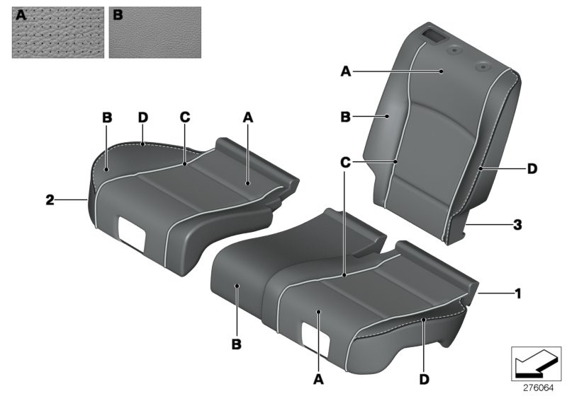 Individual basic seat, A/C leather, rear