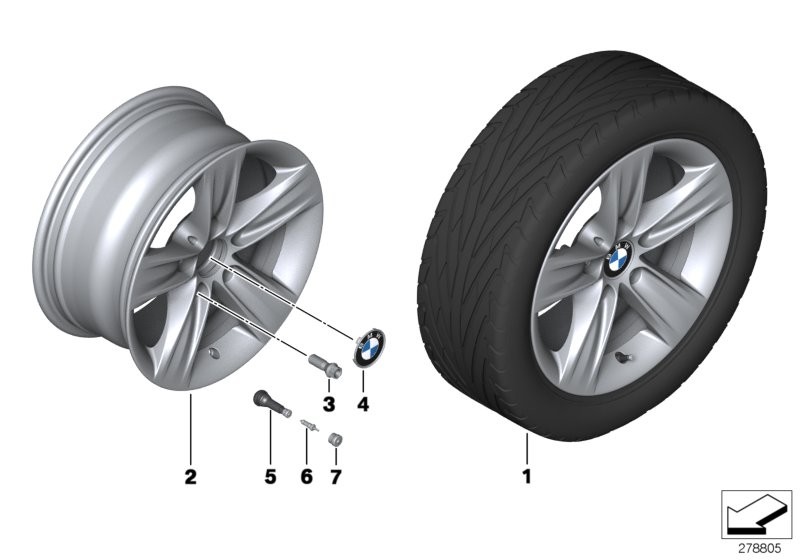 BMW 轻质铝合金轮辋 星形轮辐 391- 16''