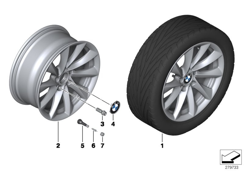 BMW 轻质铝合金轮辋 涡轮式 415 - 18''