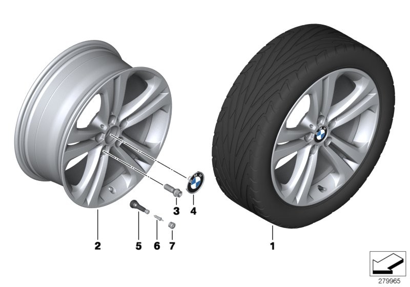 BMW 轻质铝合金轮辋 双轮辐 401 - 19''