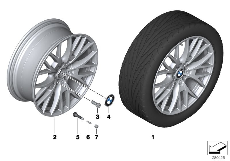 BMW 轻质铝合金轮辋 十字轮辐 404-20''