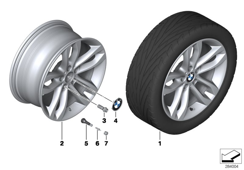 Roue AL BMW rayons doubles (style 424)