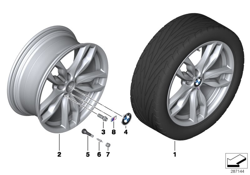 Roue all. BMW M rayons doubl. 434 - 20''
