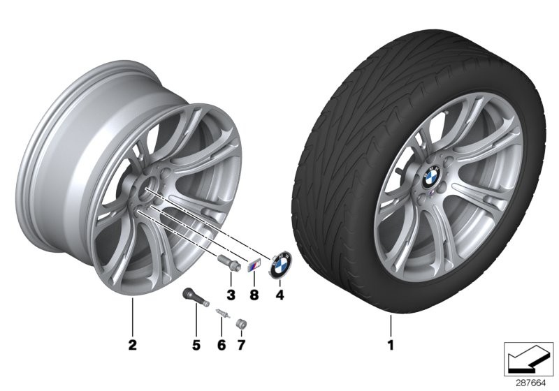 Roue all. BMW M rayons étoile 344 - 19''