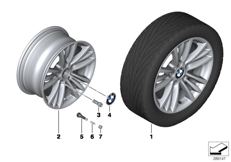 Roue all. BMW M rayons étoile 418 - 16''