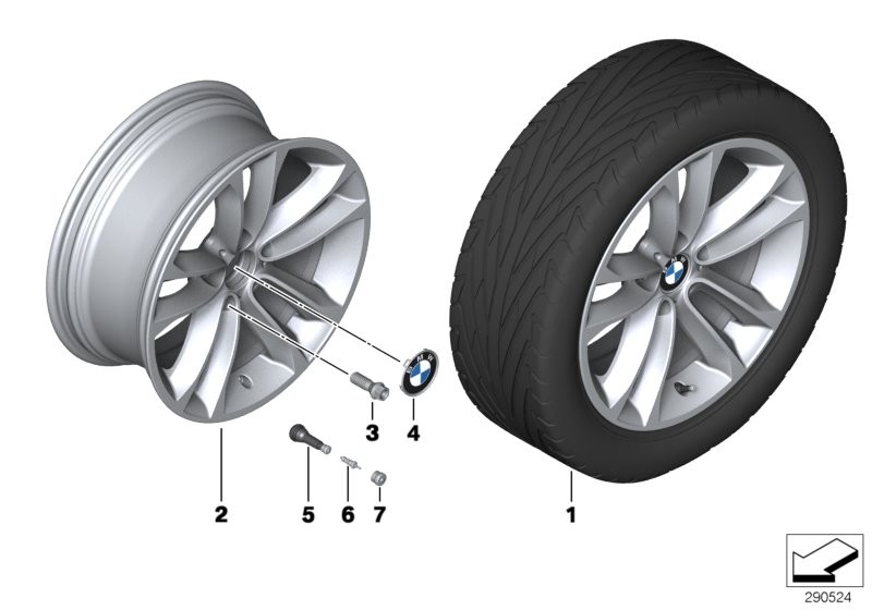 Roue AL BMW rayons doubles (style 421)