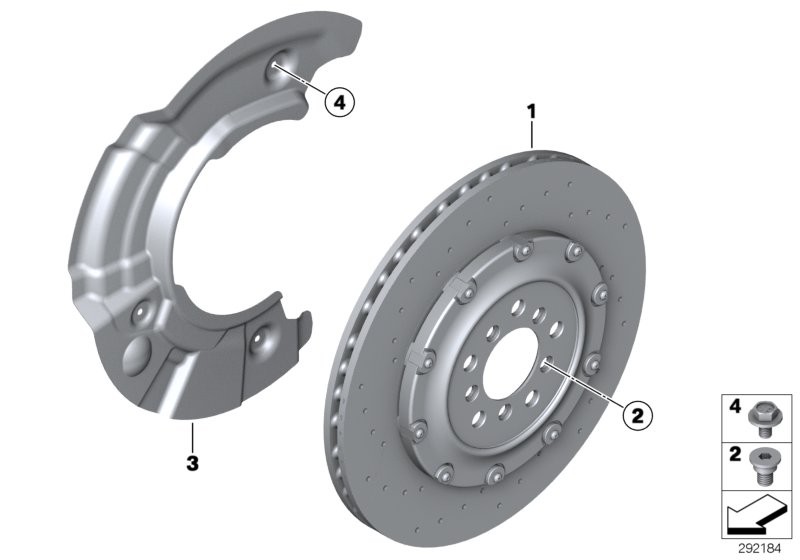 Rear wheel brake disc, perforated