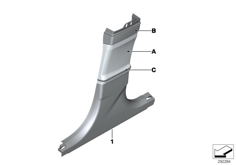Individual trim panel Column-B bottom