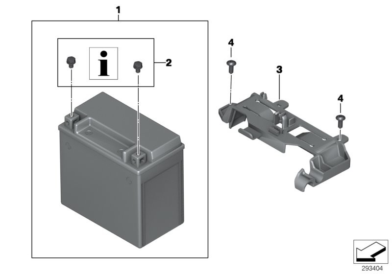 Battery with holder