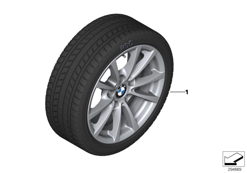 Winter wheel with tyre V-spoke 390 - 16