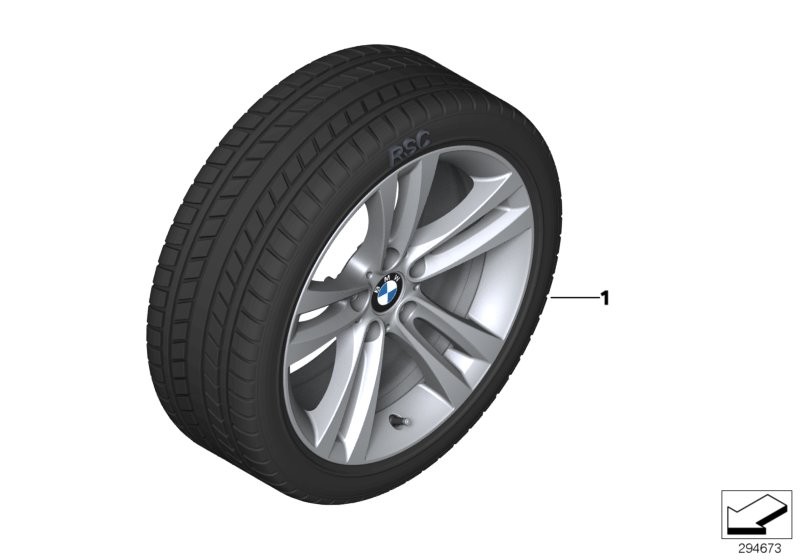 Wint.wheel w.tyre double spoke 397 -18