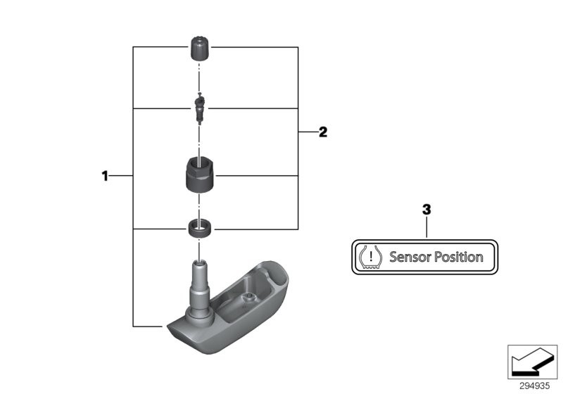 RDC sensor, rear wheel
