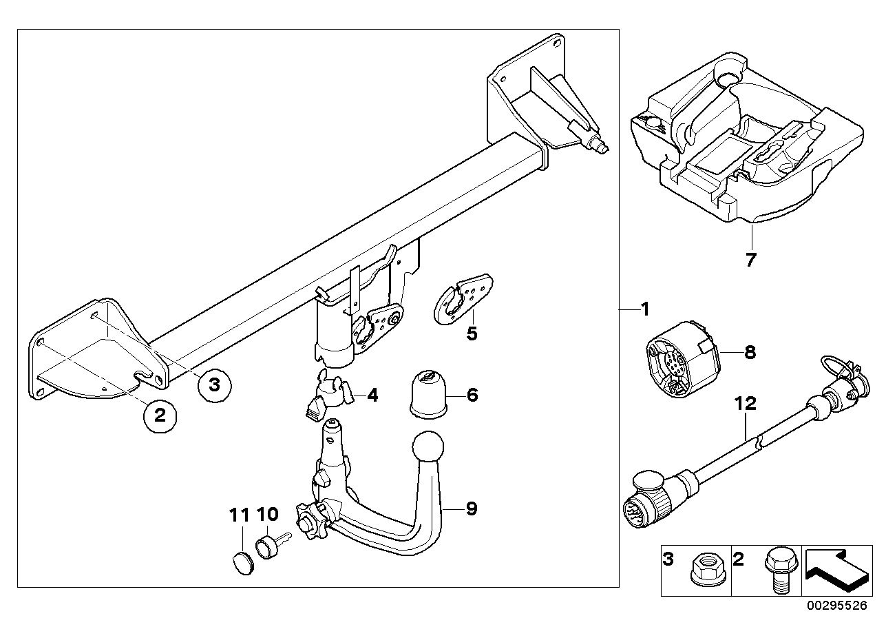 Single parts of trailer hitch