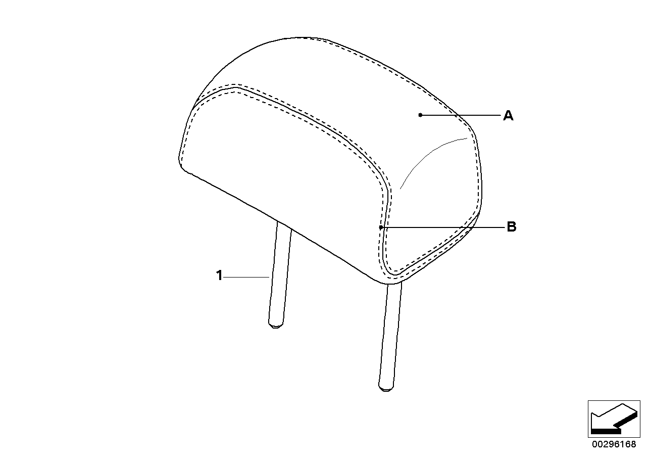 Indiv. M headrest, leather, rear, USA