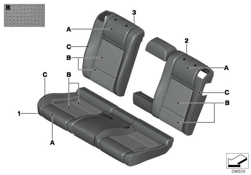 Indiv. M cover,seat r. A/C l.(S4UKA) USA