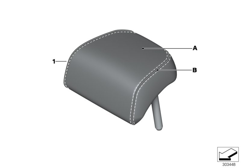 Individual head restr.,seat, rear middle