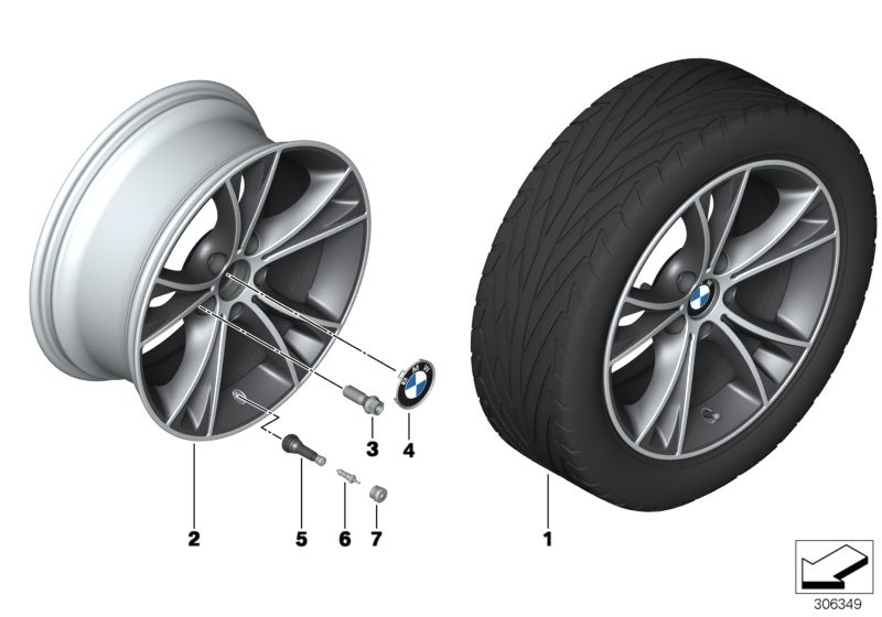 BMW 轻质合金轮辋 V 型轮辐 515