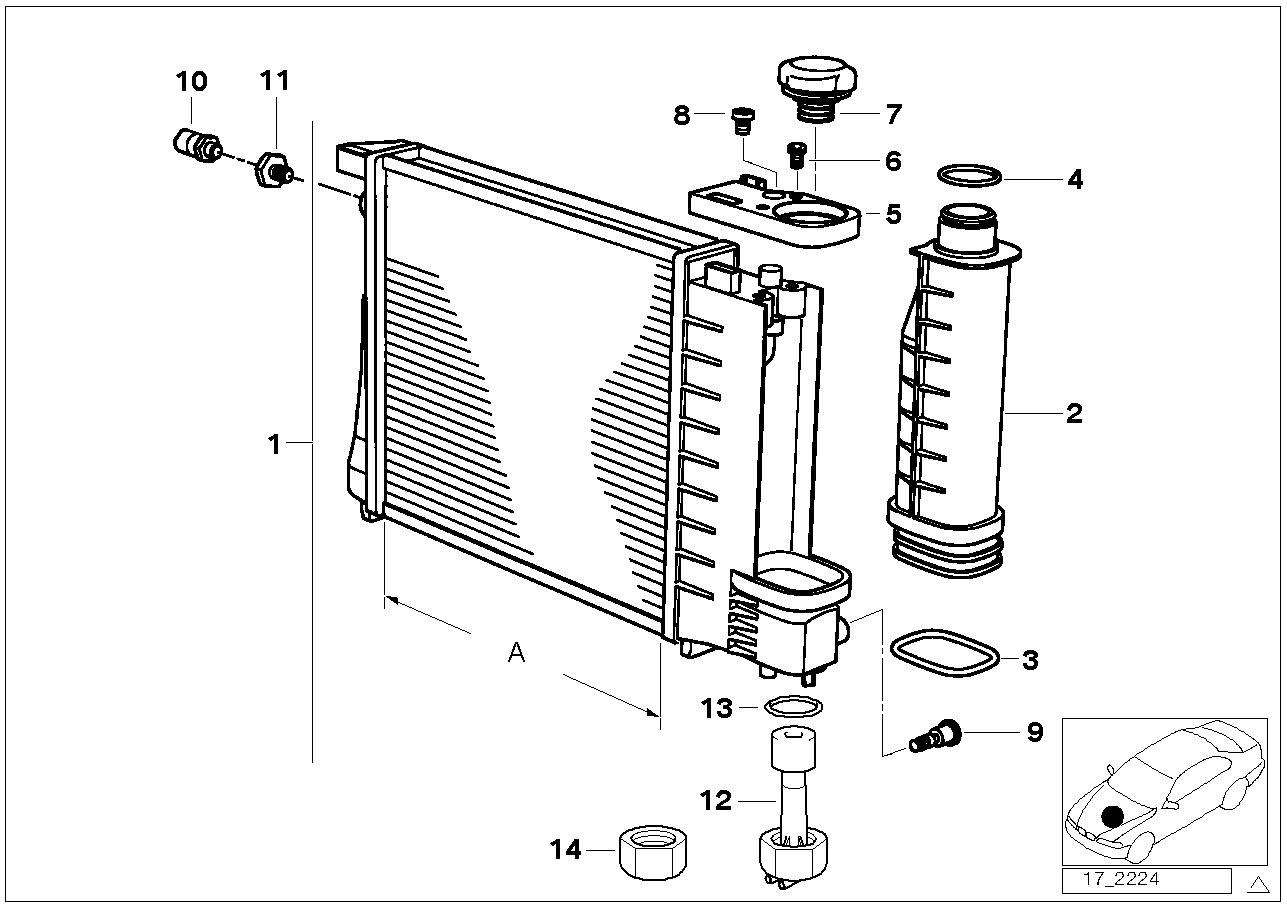 Vodní chladič-vyrovnávací nádoba