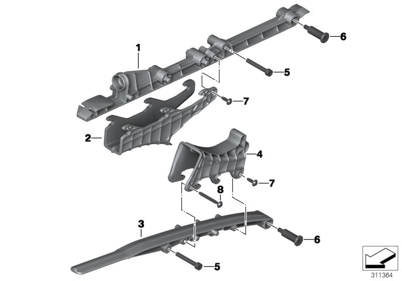 Guide-chaîne bras oscillant arrière