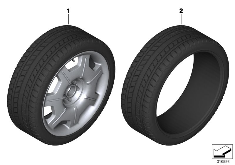 Wheel and tyre assembly