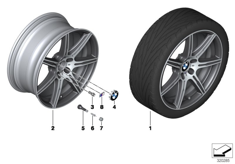 Roue all. BMW M rayons doubl. 601 - 20''
