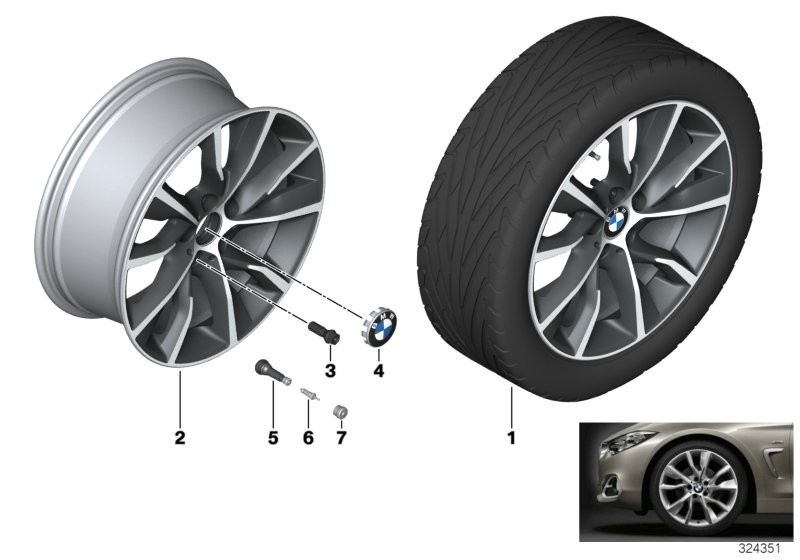 BMW 轻质铝合金轮辋 涡轮式 402 - 19''