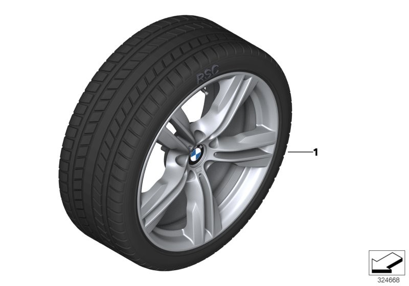 Wint.wheel w.tyre M dble sp. 467M - 19