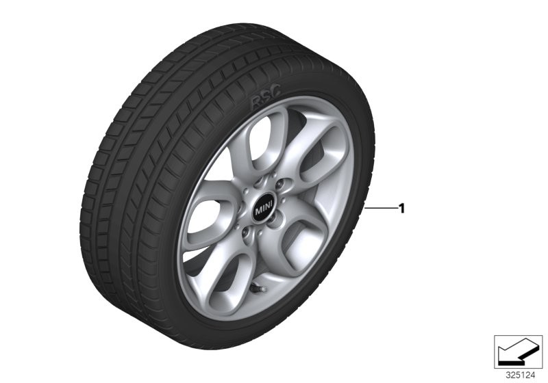 Winter wheel w.tyre loop spoke 494 -16