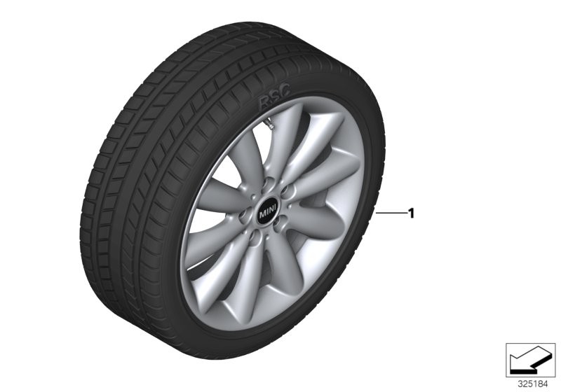 Wint.wheel w.tyre Cosmos Spoke 499 -17