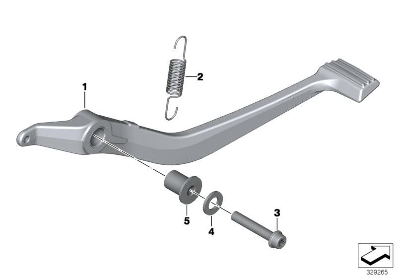 Footbrake lever with linkage frame