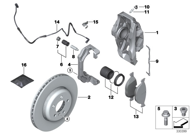 Front brake, brake pad power kit