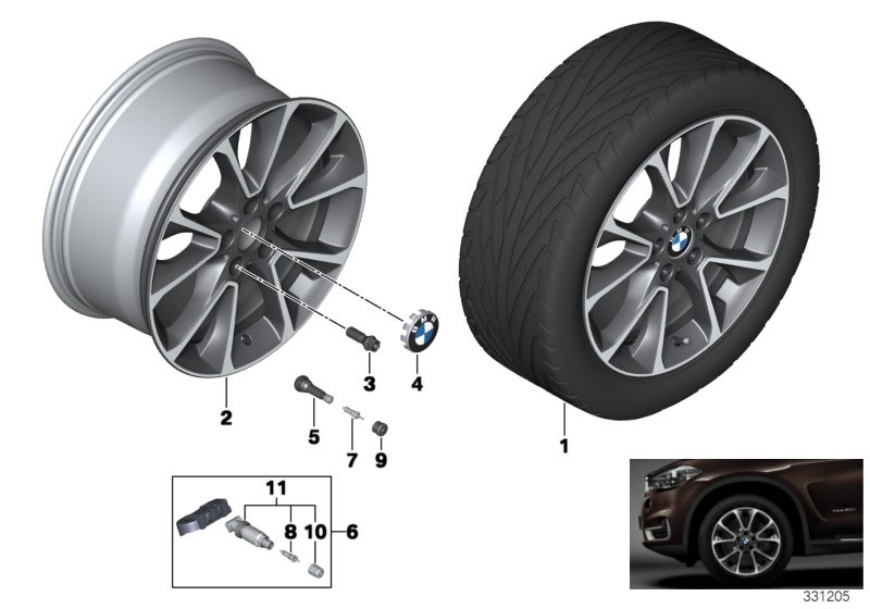 BMW 轻质铝合金轮辋 星形轮辐 449 - 19''