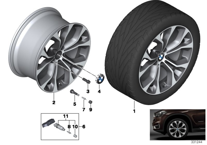 BMW 轻质铝合金轮辋 Y 式轮幅 451 - 20''