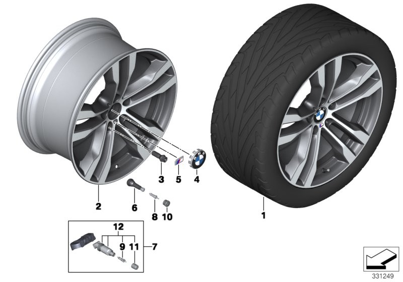 Roue all. BMW M rayons doubl. 468-20''