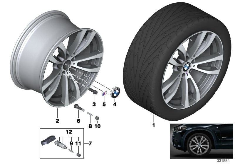 Roue all. BMW M rayons doubl. 469-20''