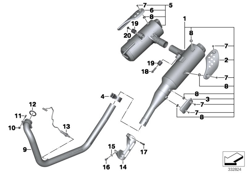Exhaust system parts with mounting