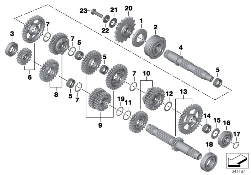 6 Gang Getriebe / Radsatzteile