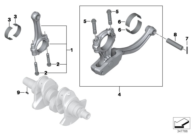 Crankshaft/Connecting rod/Mounting parts