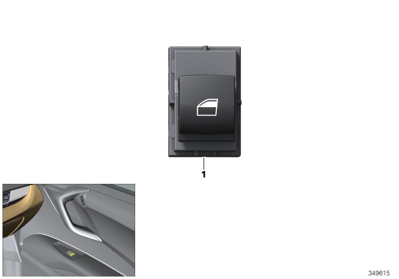 Window lifter switch, passenger's side