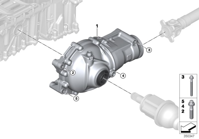 Front axle differential / mounting