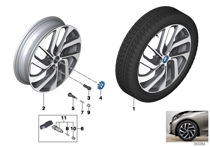 BMW i LA wheel,turbine styling 428 19''