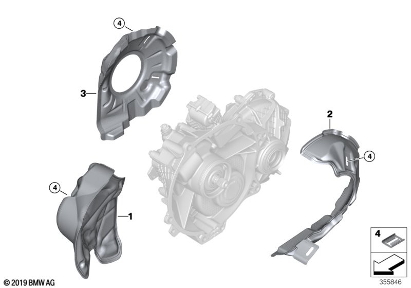 Electric gearbox, mounting parts