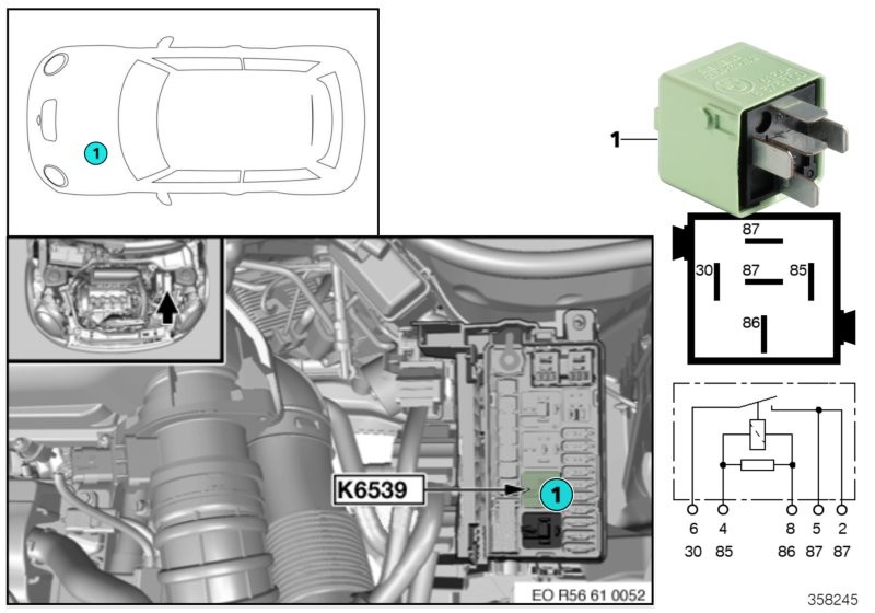 Relé calefacción purga aire motor K6539