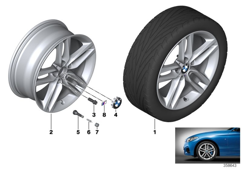 Roue all. BMW M rayons doub. 461 - 18''