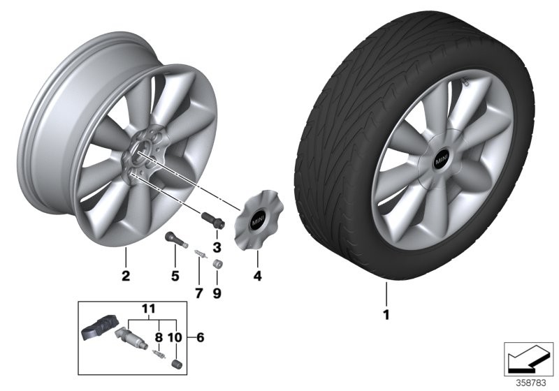 MINI LA wheel Cone Spoke 507 - 18''