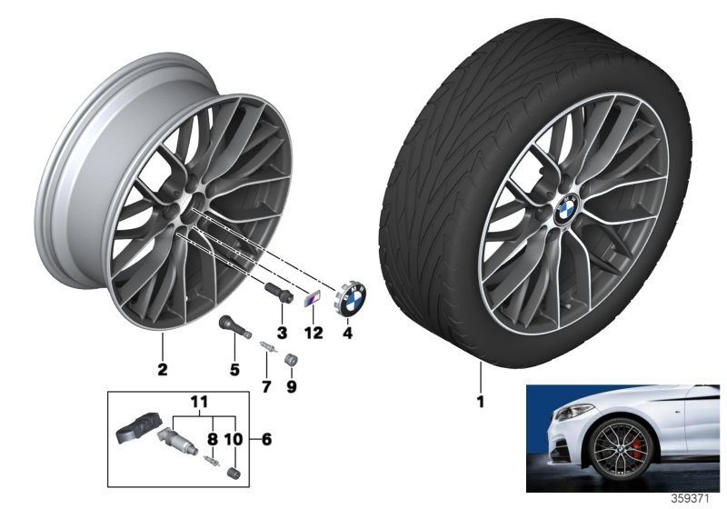 BMW 轻质铝合金轮辋 M 双轮辐 405-19''