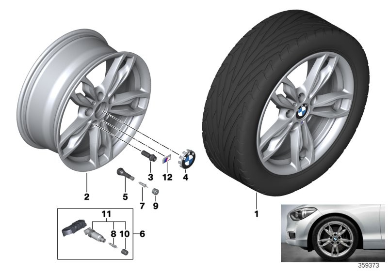 BMW 轻质铝合金轮辋 M 双轮辐 436-18''